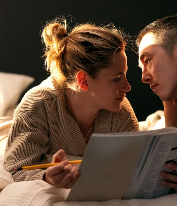 Kristen Stewart and Steven Yeun in LOVE ME