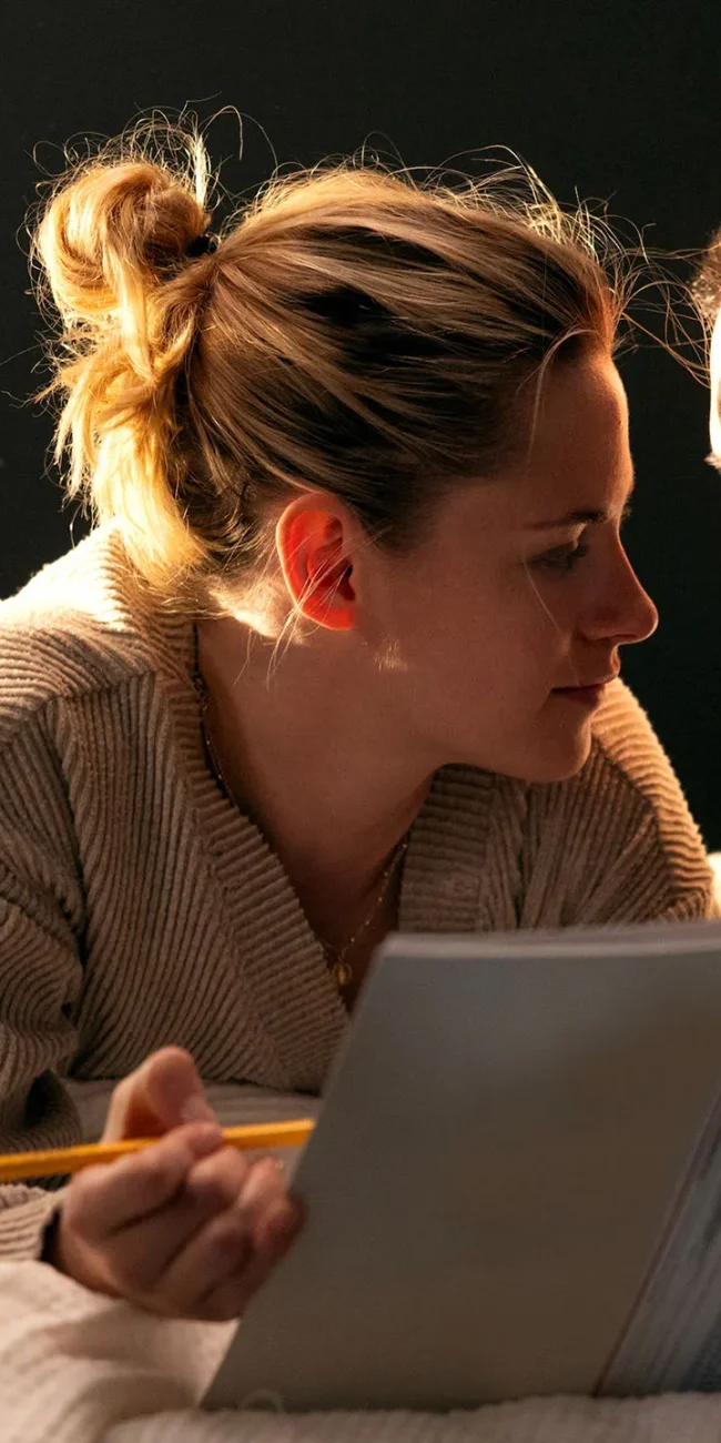 Kristen Stewart and Steven Yeun in LOVE ME
