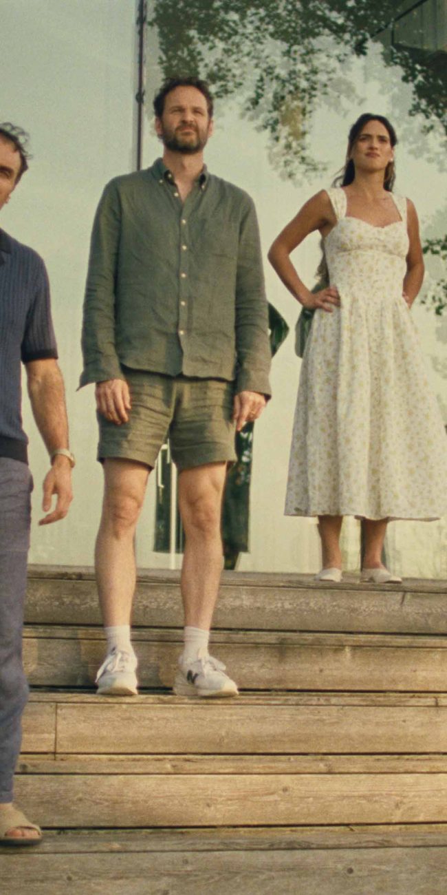 Michael Angelo Covino, Kyle Marvin, Adria Arjona, and Dakota Johnson in SPLITSVILLE