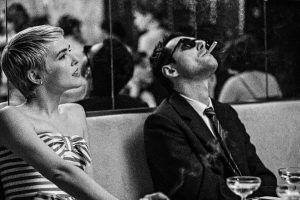 Zoey Deutch and Guillaume Marbeck, in Richard Linklater's NOUVELLE VAGUE