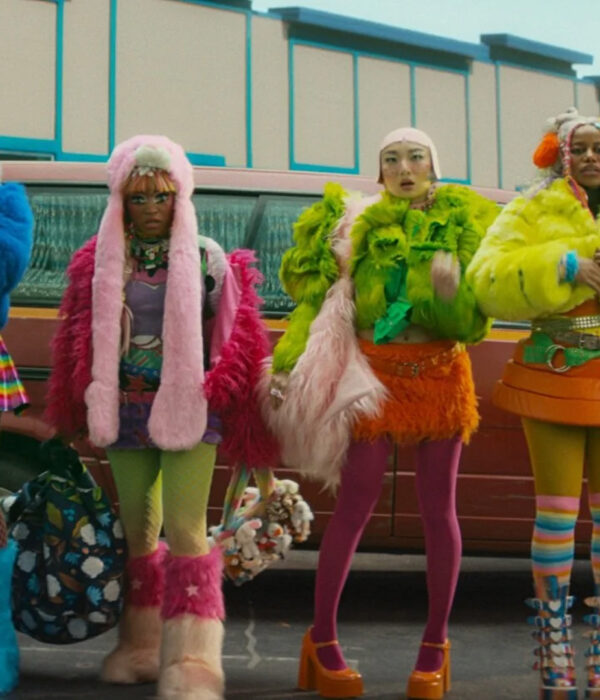 Keke Palmer, Naomi Ackie, Taylour Paige, and Poppy Liu in Boots Riley's I LOVE BOOSTERS